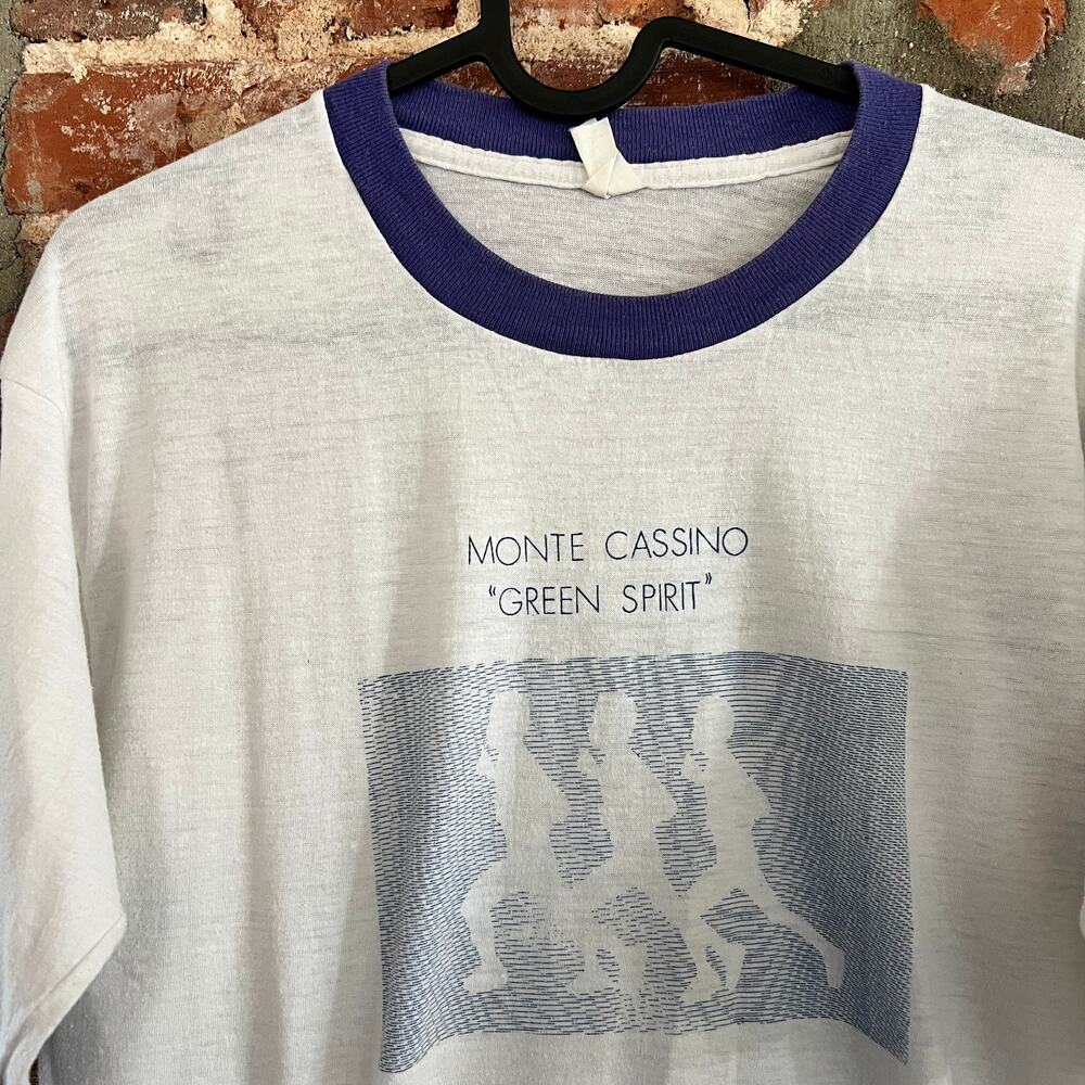 VTG Monte Cassino Jog-A-Thon Ringer T-Shirt S 18x27